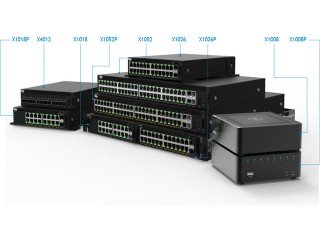 210-AEIN DELL Networking X1026P с веб-интерфейсом, 24 порта 1GbE PoE (до 12 портов PoE+) и 2 порта 1GbE SFP